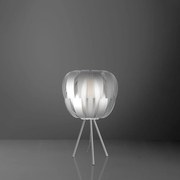 Lampada Da Tavolo Con Treppiede 1 Luce Queen In Polilux Silver Made In Italy