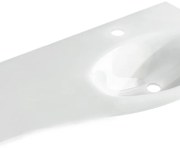 Lavabo d'appoggio rettangolare Sting L 104 x H 1.5 x P 52 cm in vetro bianco