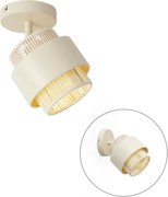 Faretto moderno beige con corda, ruotabile e inclinabile - Kora