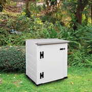 Box portattrezzi in polipropilene GAROFALO EVO 80 Flat L 82.5 x P 82.5 x H 104 cm Struttura doghe/coperchio Avorio