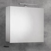 Specchio Contenitivo "Elba" Da 70 cm Bianco Frassino Con Lampada Led Con Apertura Anta a Ribalta