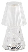 Lampada da tavolo in vetro trasparente con LED ricaricabile IP44 - Lola 20 Lux