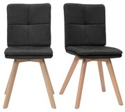 Sedia scandinava tessuto grigio gambe legno chiaro set di 2 THEA