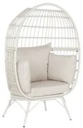 Poltrona da giardino DKD Home Decor Bianco Metallo rattan sintetico 99 x 71 x 147 cm