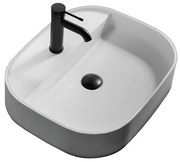 Lavabo da appoggio Evan semicerchio in ceramica bianco