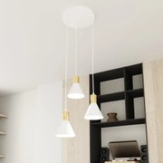 Lampada a sospensione in acciaio ROSA 3 nero/bianco e oro 3xE14