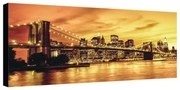 Stampa su tela Sunset Brooklyn bridge, multicolore 190 x 90 cm