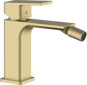 Rubinetto per bidet getto aerato Axum oro satinato con piletta