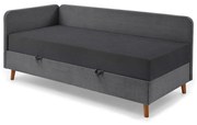 Letto singolo imbottito grigio scuro con contenitore 90x200 cm Cabana - Meise Möbel