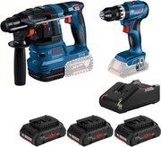 1CF KIT Tassellatore GBH 18V-22 + Trapano GSB 18V-45 + Set ricarica