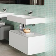 Mobile da bagno sotto lavabo VISOBATH element bianco laccato opaco L 60 x H 35 x P 45 cm 1 cassetto, lavabo non incluso
