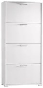 Scarpiera Puzzle 4 ante doppia profondità L 67 x H 147 x P 28 cm 24 paia, bianco