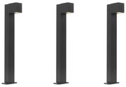 Set di 3 lampade da esterno intelligenti nere 65 cm IP44 - Baleno
