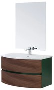 Mobile bagno sospeso 90 cm Maiori noce canaletto con lavabo in resina