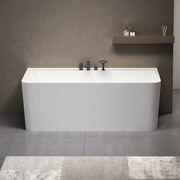 Kamalu - Vasca da bagno rettangolare 170 cm in acrilico bianco lucido | KR1600