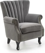 Poltrona Titan in velluto grigio - H87 cm