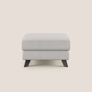 Moon Pouf contenitore e piedini alti in microfibra impermeabile T11 grigio chiaro