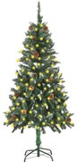 Albero di Natale Artificiale Preilluminato con Pigne, 150 cm / Artificiale