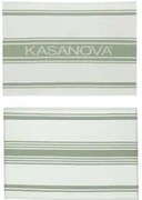 Set 2 strofinacci cucina 50x70 cm righe cotone verde
