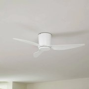 Ventilatore da soffitto Lindby Aulo, bianco, DC, silenzioso, Ø 123 cm Aulo, Bianco / Opale, Soggiorno / Sala da pranzo, Metallo, Moderno