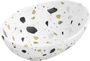 Mexen Elza lavabo da appoggio 40 x 33 cm, pietra bianca terrazzo - 21014083