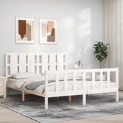 Giroletto con testiera bianco 5ft king size in legno massello