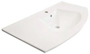 Lavabo integrale rettangolare Sole L 100 x H 18 x P 46 cm in ceramica bianco