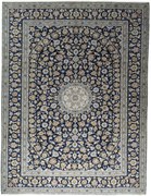 Kashan Tappeto 310 x 410 Blu (Iran) Annodato A Mano