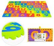 Tappetino puzzle in gomma per bambini con lettere e numeri, 178x178 cm 36 pz