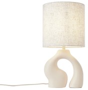 Lampada da tavolo Japandi beige con paralume in lino - Dahlia