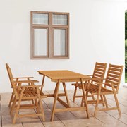 Set Da Pranzo Da Giardino 5 Pz İn Legno Massello Di Acacia /