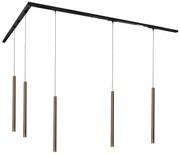 Sistema di illuminazione a binario moderno con 5 luci a sospensione bronzo scuro 1 fase - Iconic Frini
