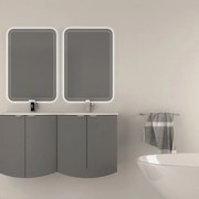 Mobile bagno con lavabo L 138 x H 70 x P 51 cm grigio nuvola per doppia vasca Onda