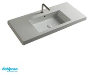 Ceramica Tecla "Cangas" Lavabo In Ceramica 45X100 Bianco Lucido