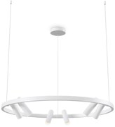 Lampadario A Sospensione Moderno Satellite Metallo Bianco Acrilico Luce Led 42W