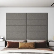 Pannelli Murali 12 Pz Grigio Chiaro 90x30 Cm Tessuto 3,24 M² /