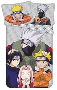 Set copripiumino e federa da bambini in cotone per letto singolo 140x200 cm Naruto "Grey" – Jerry Fabrics