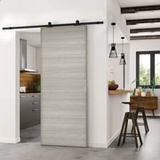 Porta scorrevole reversibile Cambridge in mdf rovere grigio, L 93 x H 212 cm, con binario Retro