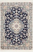 Nain Tappeto persiano 80 x 110 Blu (Iran) Annodato A Mano