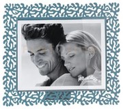 Portafoto di design corallo maxi orizzontale blu oltremare in ferro...