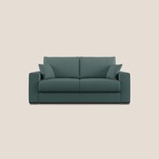 Dream Divano letto moderno dai morbidi cuscini in tessuto smacchiabile T05 verde