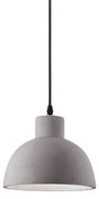 Sospensione Industrial-Minimal Oil-5 Metallo Cemento Grigio 1 Luce E27