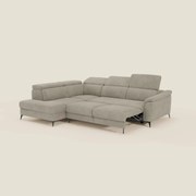 Arcos Divano angolare - piedini alti e poggiatesta reclinabili in microfibra impermeabile T11 tortora