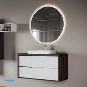 Mobile Bagno Sospeso "Iside" Da 101 cm Con Lavabo Da Incasso Specchio Retroilluminato