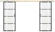 Porta scorrevole doppia con sistema a incasso 2xH205xL83cm  Alluminio e Vetro temperato trasparente - SINCA II