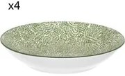 Set 4 piatti fondi puntini verde porcellana Hanami