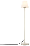 Lampada da terra per esterni beige con paralume bianco IP65 - Virginia