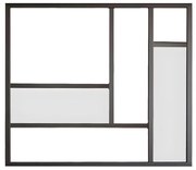 SALDI -  Vetrata atelier con specchi 150 x 130 cm in Alluminio termolaccato Nero Stile di design - ELEXIA
