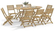 Set Da Pranzo Da Giardino 9 Pz Legno Massello Di Acacia /