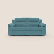 Romeo Divano relax con recliner elettrico in morbido tessuto impermeabile T02 azzurro